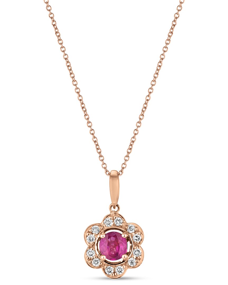 Le Vian ® 14k Rose Gold 0.44 Ct. Tw. Diamond & Ruby Pendant