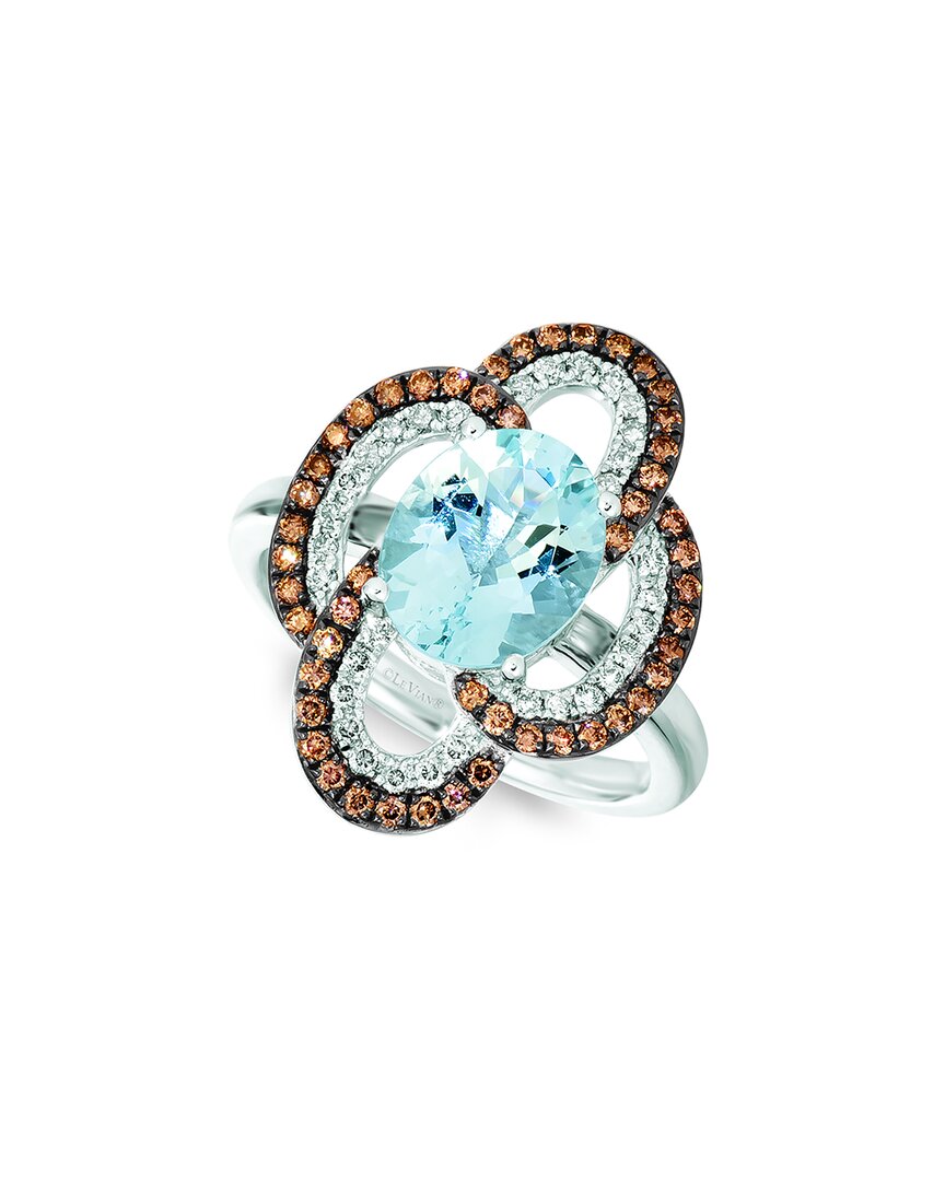 Le Vian Ladies Sea Blue Aquamarine Ring Set In 14k Vanilla Gold