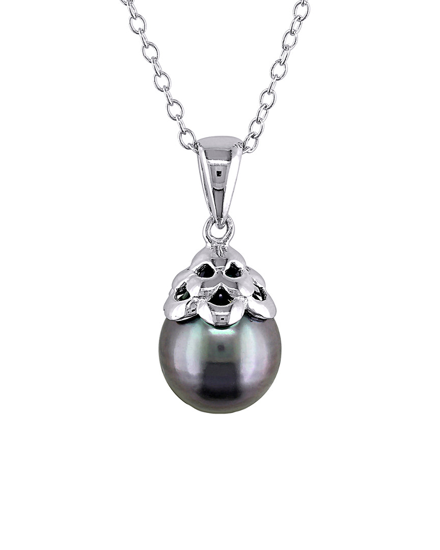 Pearls Delmar Silver 9-9.5mm Tahitian Pearl Necklace
