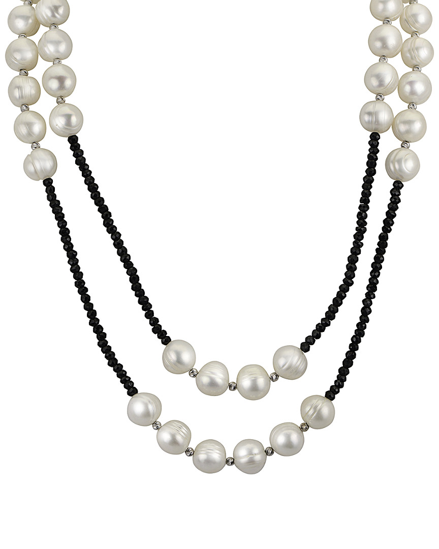 Pearls Imperial Silver 58.08 Ct. Tw. Spinel & 8-9mm Freshwater Pearl Necklace