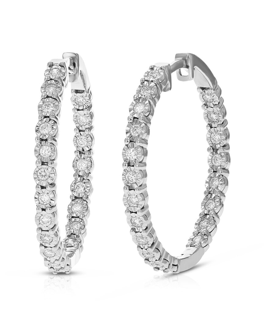 Amairah Silver 0.50 Ct. Tw. Lab-grown Diamond Hoops