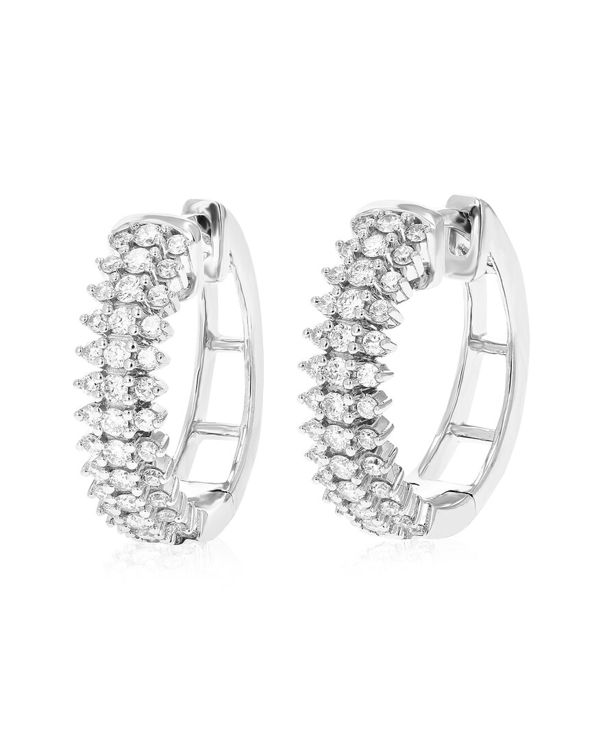Amairah Silver 0.75 Ct. Tw. Lab-grown Diamond Hoops