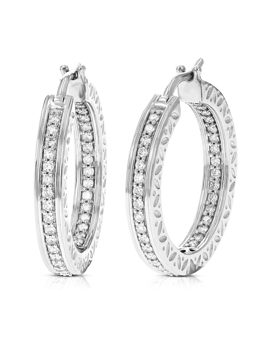 Amairah Silver 0.75 Ct. Tw. Lab-grown Diamond Hoops