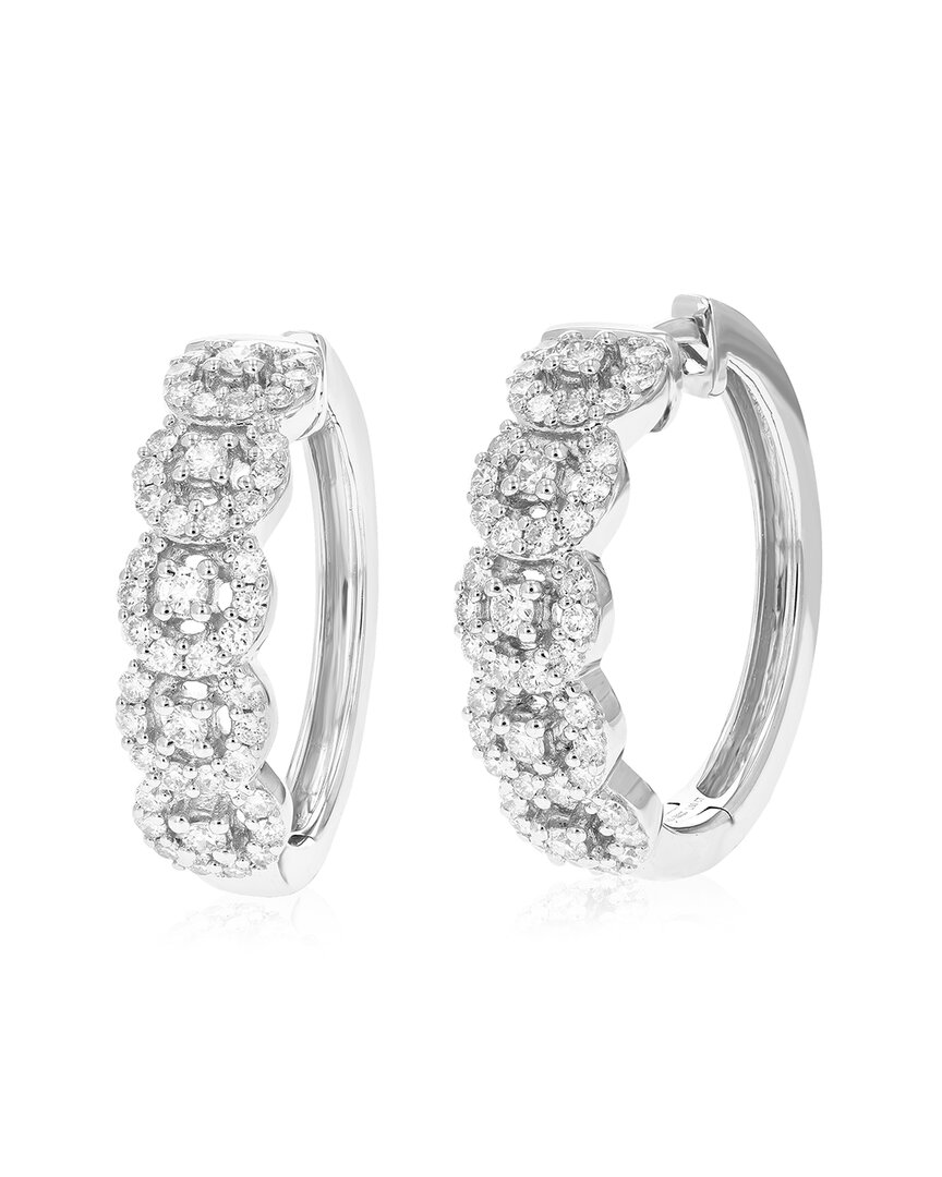 Amairah Silver 1.00 Ct. Tw. Lab-grown Diamond Hoops