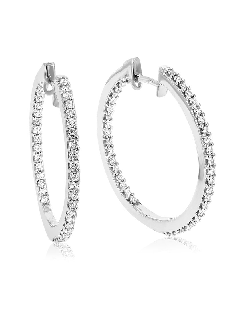 Amairah Silver 1.00 Ct. Tw. Lab-grown Diamond Hoops