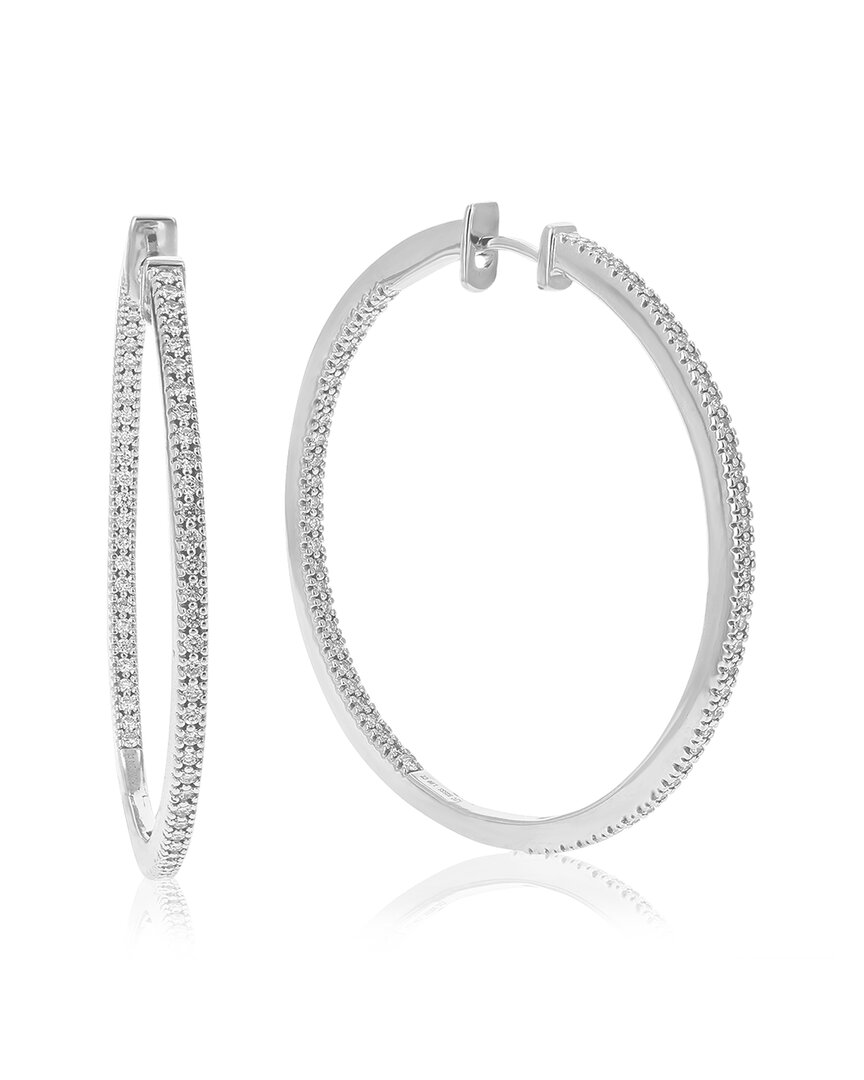 Amairah Silver 1.00 Ct. Tw. Lab-grown Diamond Hoops
