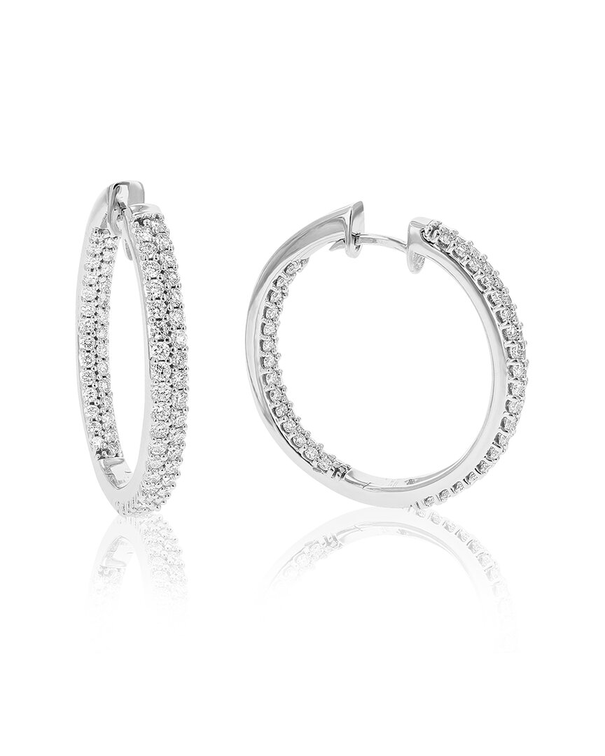 Amairah Silver 2.00 Ct. Tw. Lab-grown Diamond Hoops