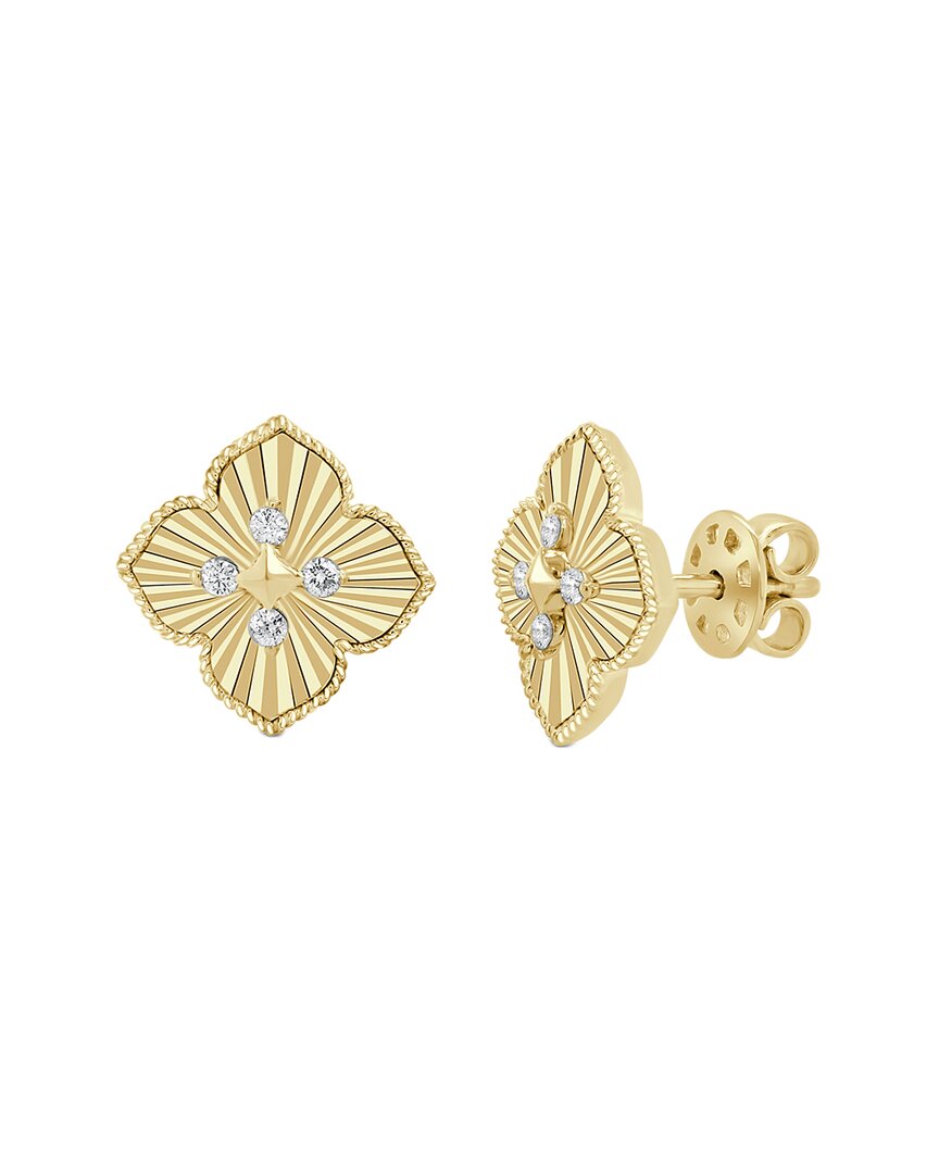 Sabrina Designs 14k 0.13 Ct. Tw. Diamond Flower Swirl Earrings