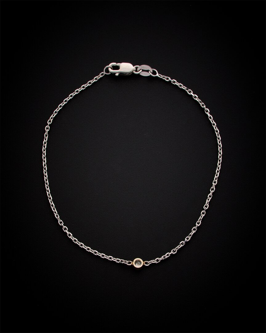 Italian Gold 14k 0.08 Ct. Tw. Diamond Bracelet In Neutral