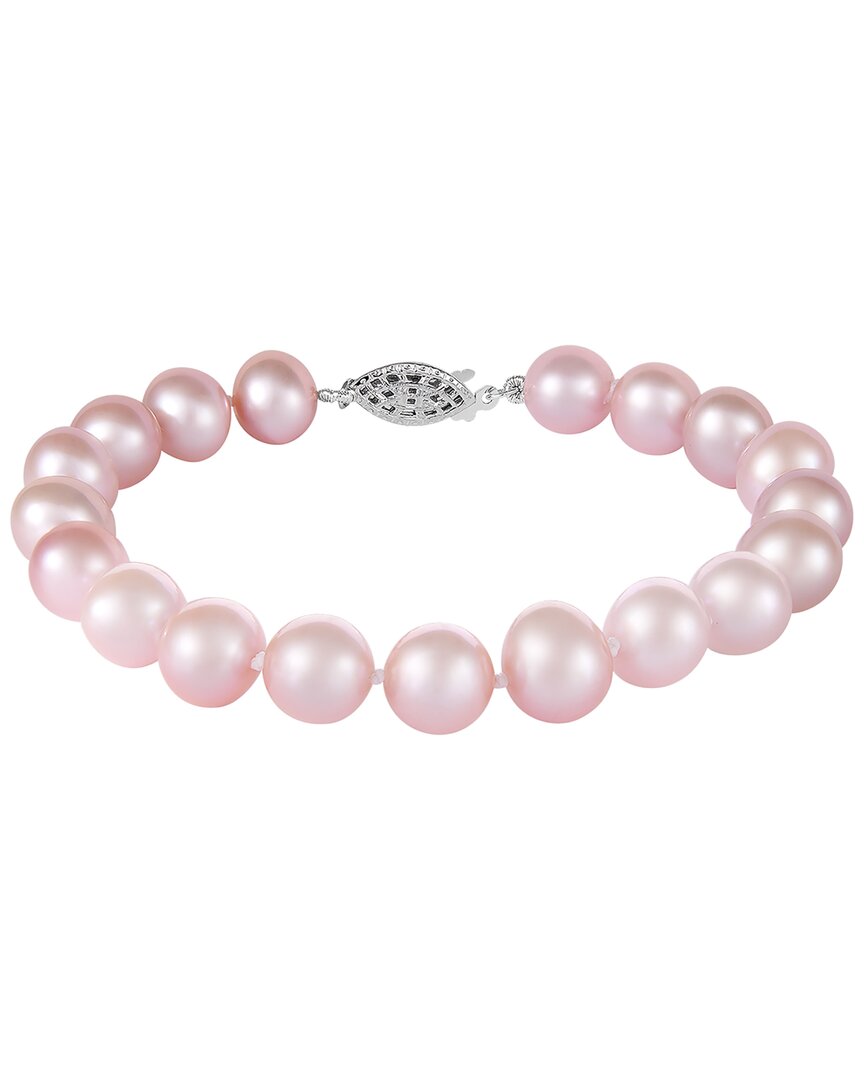 Splendid Pearls Silver 9mm Pearl Necklace In Pink