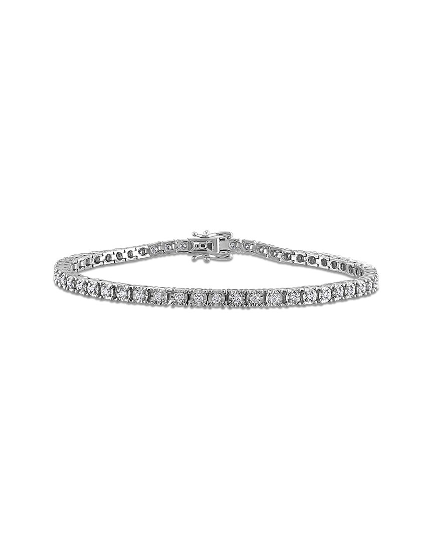 Lab Grown Diamonds Creative Forever Silver 0.95 Ct. Tw. Lab-grown Diamond Tennis Bracelet