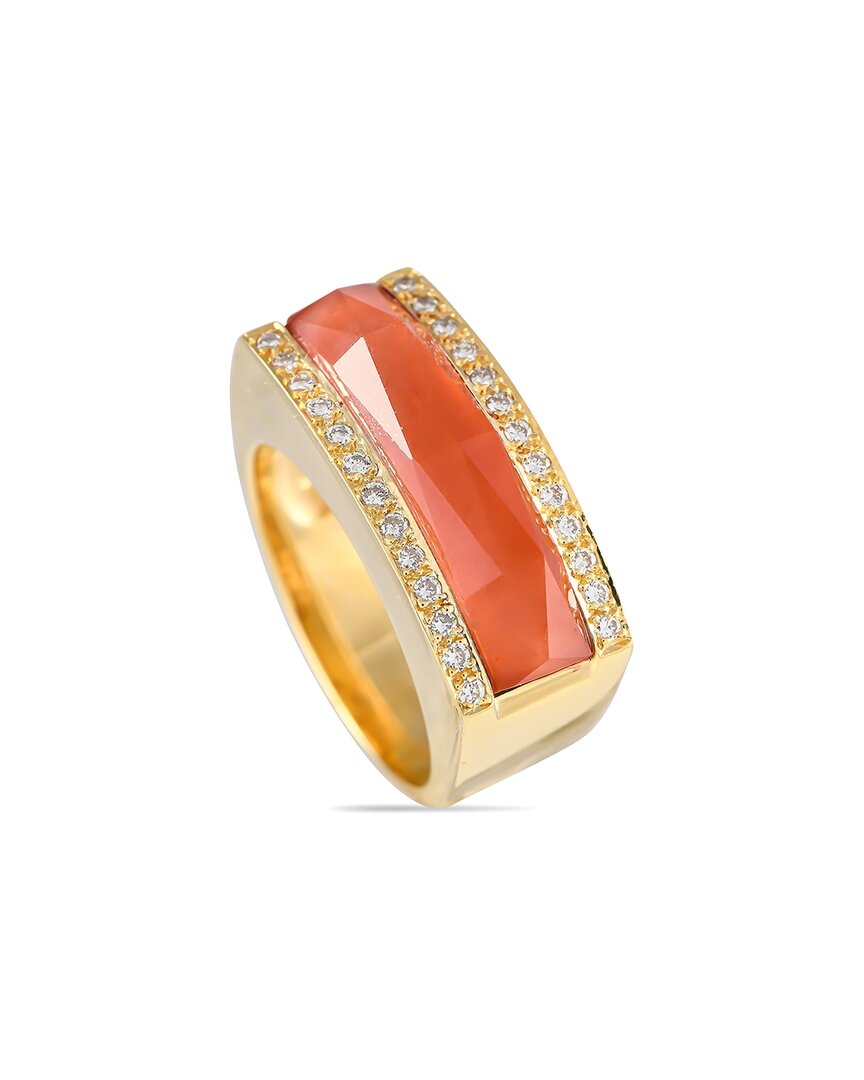 Shop Stephen Webster Crystal Haze 18k 0.25 Ct. Tw. Diamond & Coral Ring (authentic  )