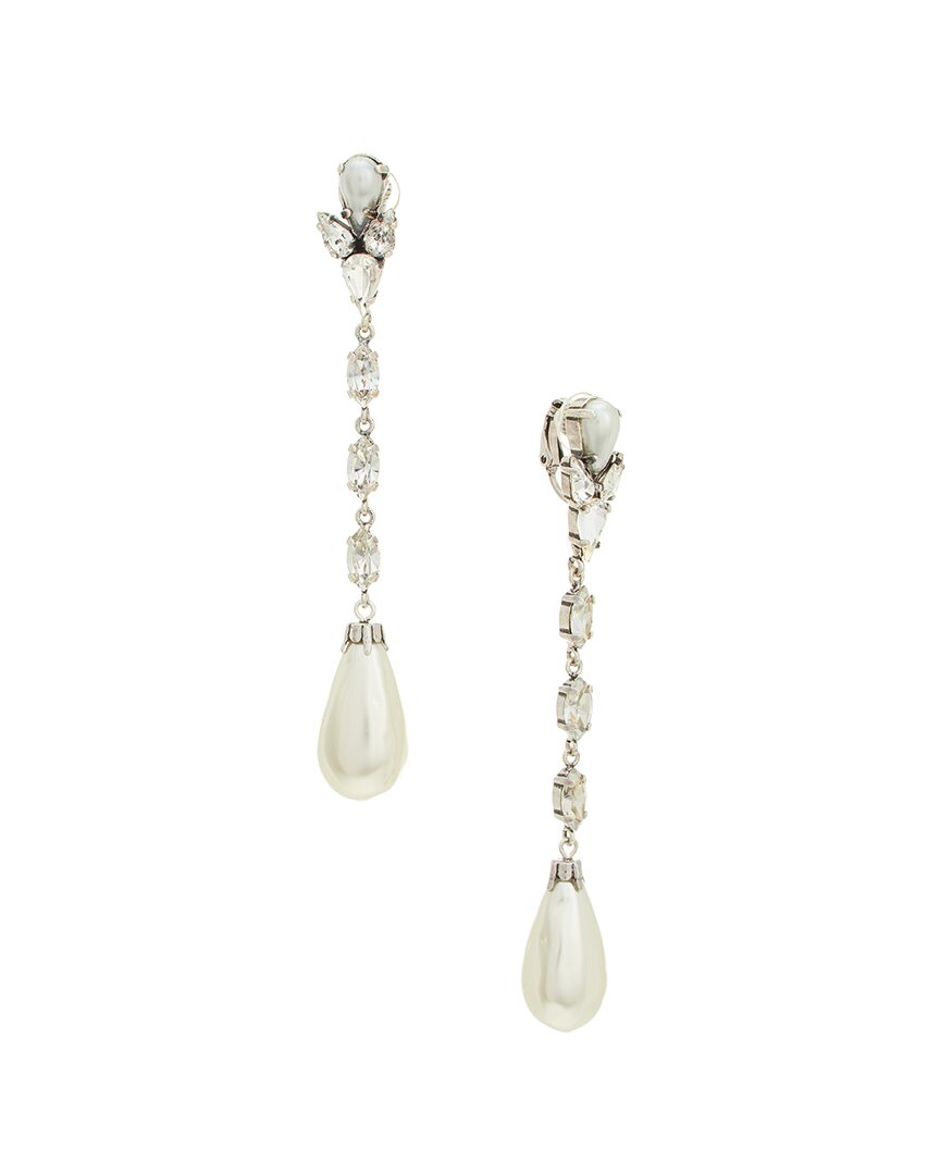 Saint Laurent Drop Clip-on Earrings With Faux Pearls