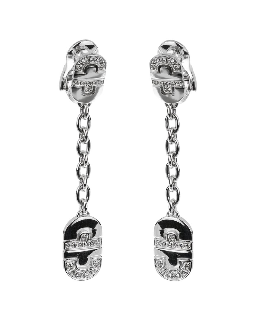 Bulgari Bvlgari Parentesi Diamond 18k White Gold Drop Earr