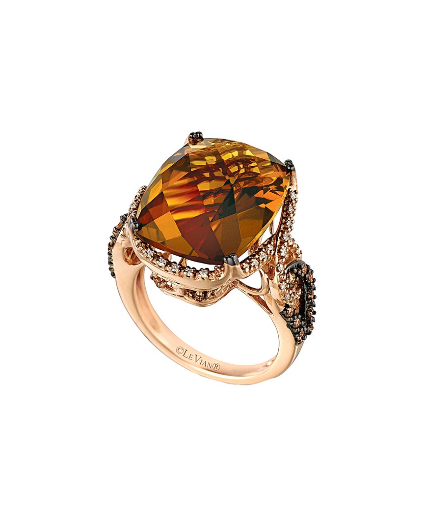 Le Vian ® 14k Rose Gold 12.97 Ct. Tw. Diamond & Quartz Ring