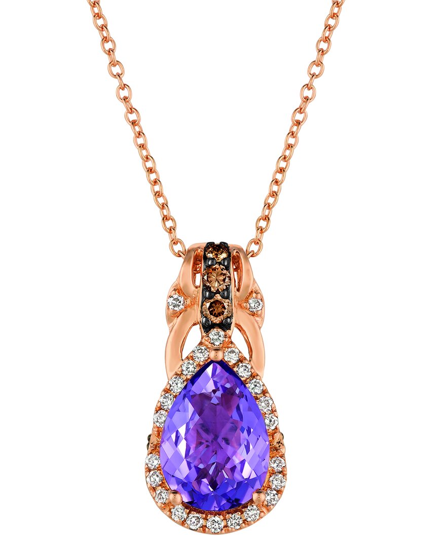 Le Vian ® 14k Rose Gold 1.70 Ct. Tw. Diamond & Amethyst Royal Blues Pendant