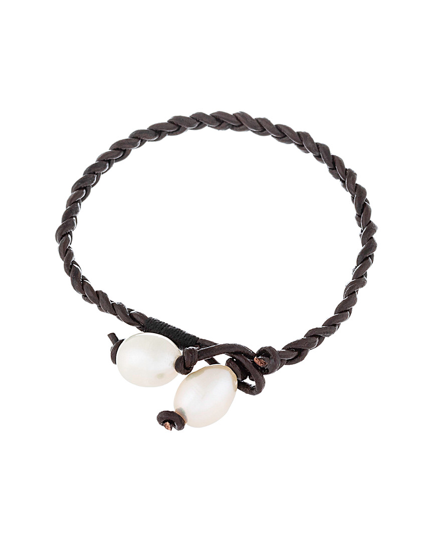 Splendid Pearls 10-11mm Pearl Bracelet In Black