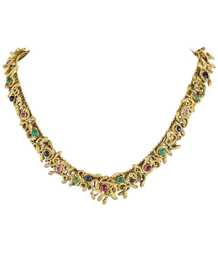 Zolotas 18k Emerald, Ruby, And Sapphire Snake Necklace (authentic Pre- Owned)