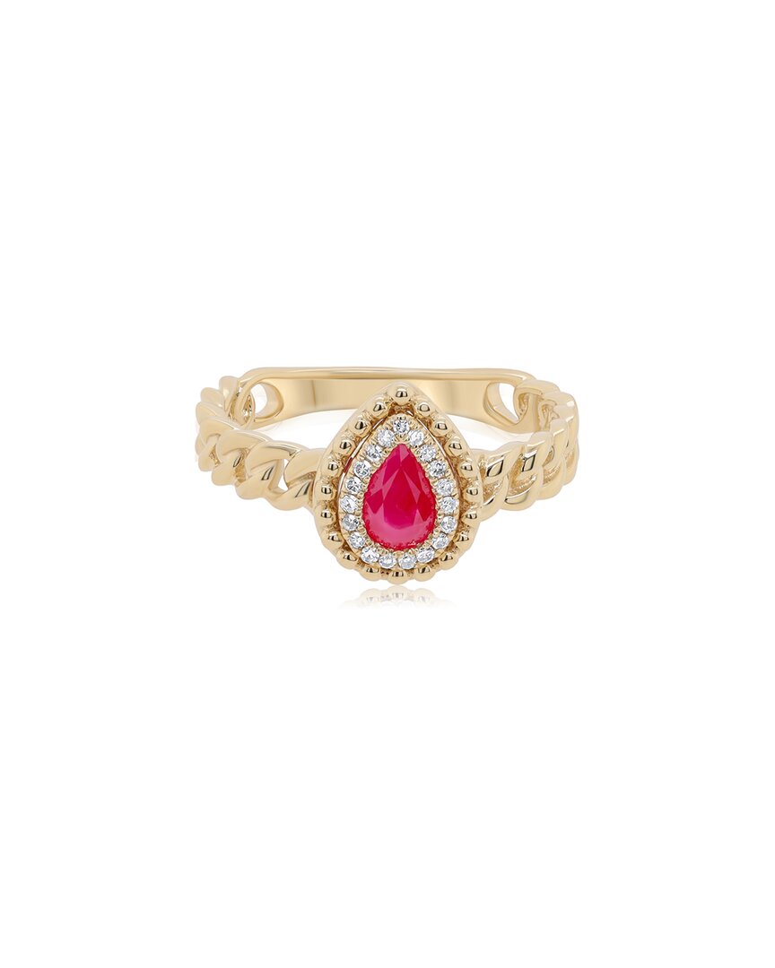 Diana M. 14k 0.46 Ct. Tw. Diamond & Ruby Half-eternity Ring