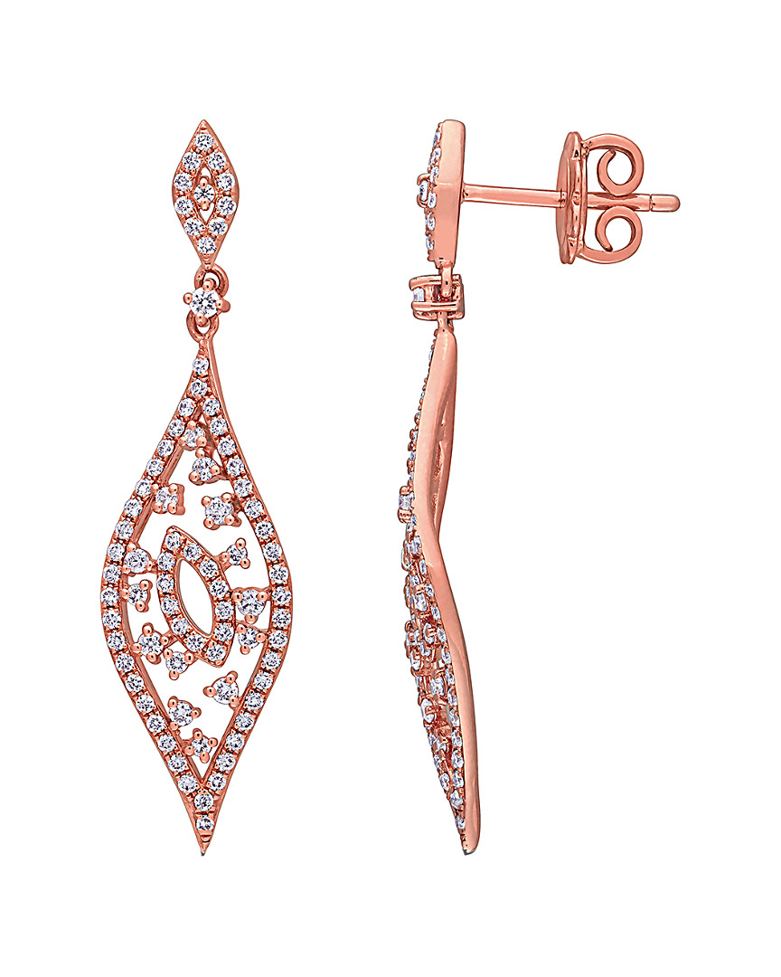 Diamond Select Cuts 14k Rose Gold 0.88 Ct. Tw. Diamond Earrings