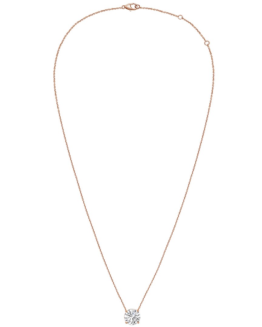 Diana M Lab Grown Diamonds Diana M. 14k Rose Gold 4.00 Ct. Tw. Lab-grown Diamond Pendant Necklace