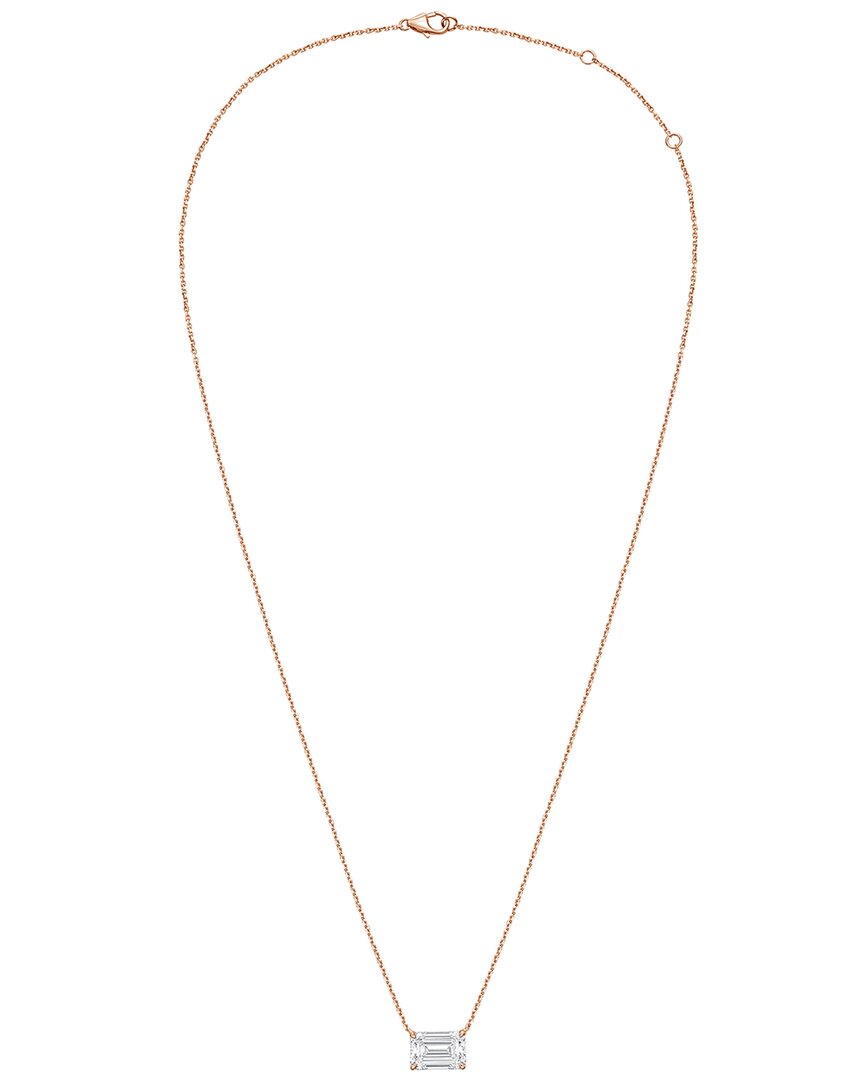 Diana M Lab Grown Diamonds Diana M. 14k Rose Gold 4.00 Ct. Tw. Lab-grown Diamond Pendant Necklace