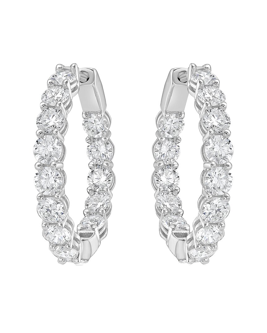 Diana M Lab Grown Diamonds Diana M. 14k 7.00 Ct. Tw. Lab-grown Diamond Hoop Earrings