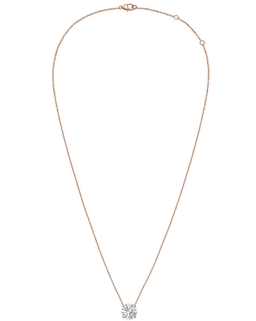 Diana M Lab Grown Diamonds Diana M. 14k Rose Gold 4.00 Ct. Tw. Lab-grown Diamond Pendant Necklace