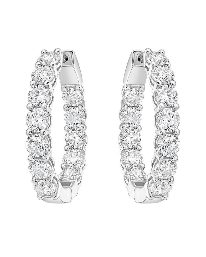 Diana M Lab Grown Diamonds Diana M. 14k 7.00 Ct. Tw. Lab-grown Diamond Hoop Earrings