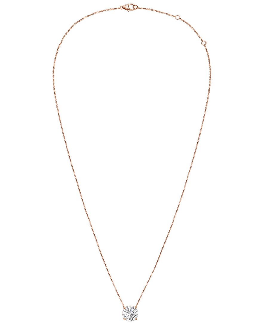 Diana M Lab Grown Diamonds Diana M. 14k Rose Gold 4.00 Ct. Tw. Lab-grown Diamond Pendant Necklace