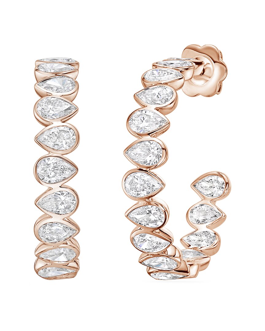 Diana M Lab Grown Diamonds Diana M. 14k Rose Gold 6.00 Ct. Tw. Lab-grown Diamond Hoop Earrings