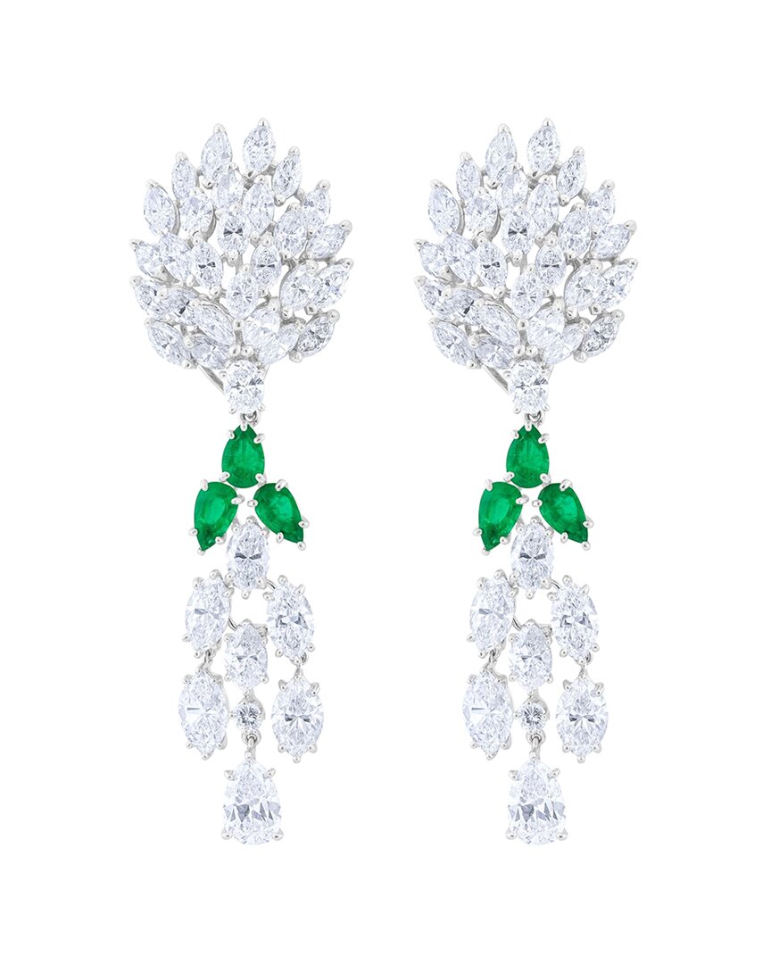 Diana M. 18k 17.50 Ct. Tw. Diamond Art Deco Earrings