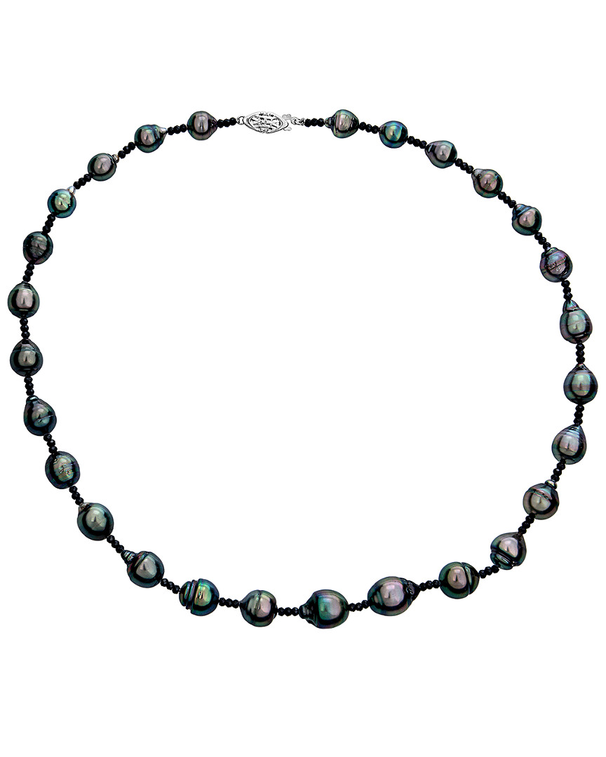 Shop Belpearl 14k Black Spinel & 9-11mm Tahitian Pearl Necklace