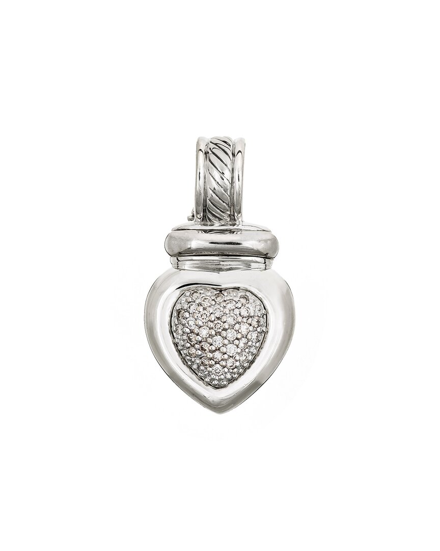 Heritage David Yurman David Yurman Cable Silver 0.30 Ct. Tw. Diamond Heart Pendant