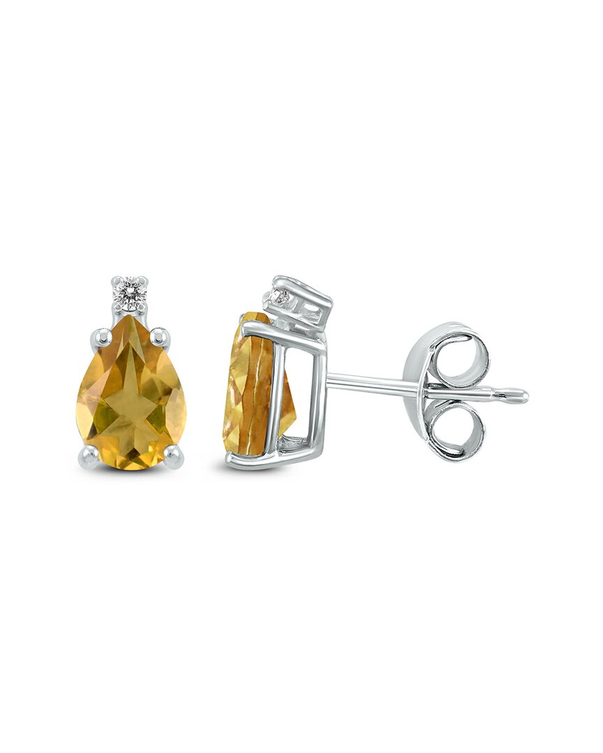 Gemstones 14k 1.52 Ct. Tw. Diamond & Citrine Earrings