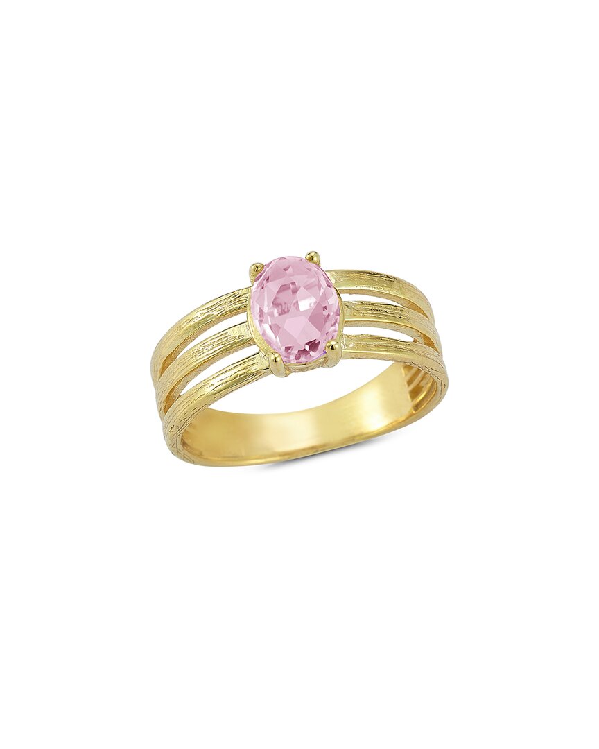 I. Reiss 14k 1.11 Ct. Tw. Diamond & Rose Quartz Cocktail Ring