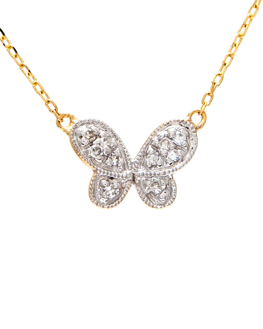 Diamond Select Cuts 14k 0.05 Ct. Tw. Diamond Butterfly Necklace