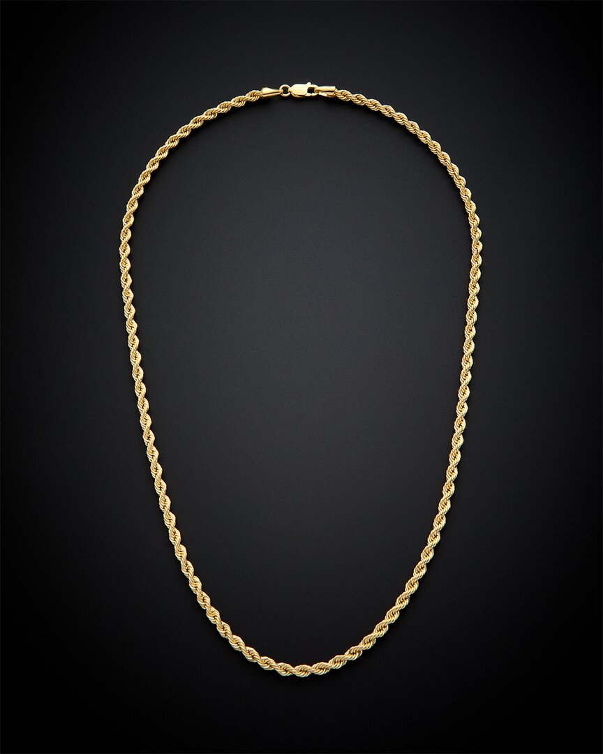Italian Gold Hollow Rope Chain Necklace