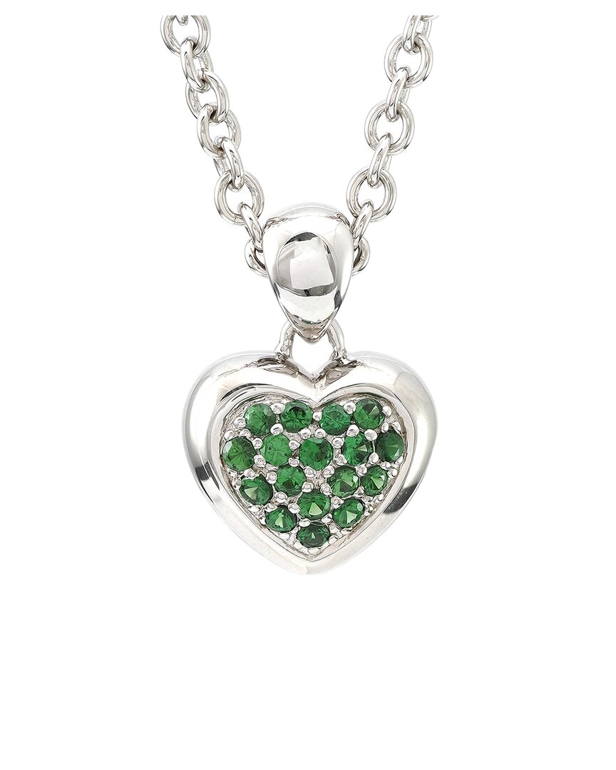 Gemstones Heart Silver 0.52 Ct. Tw. Ruby Necklace