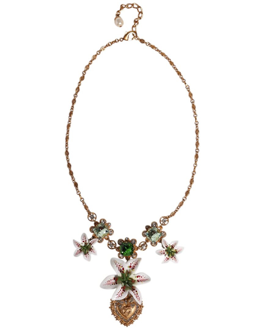 Dolce & Gabbana Lily Crystal Sacred Heart Pendant