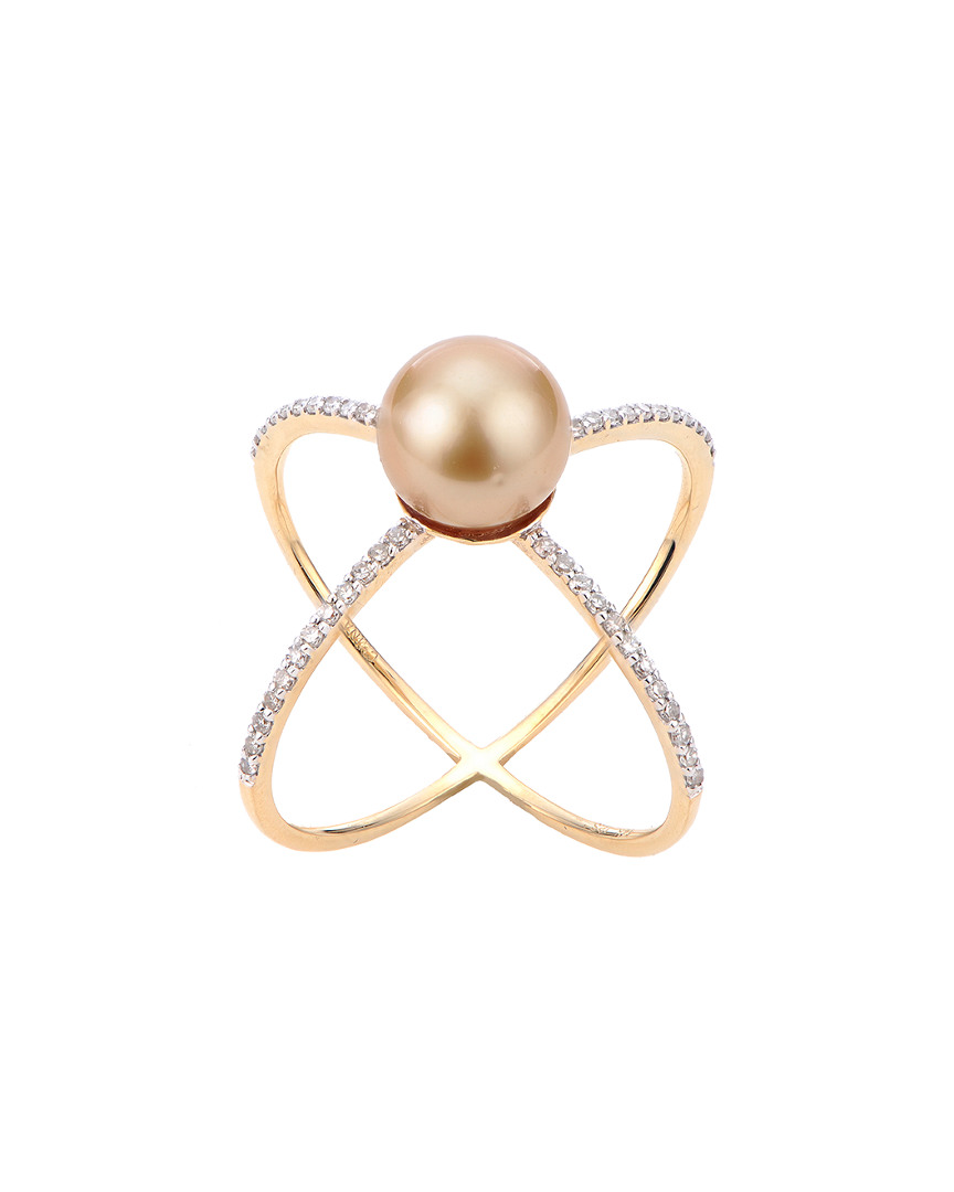 Pearls Imperial 14k 0.24 Ct. Tw. Diamond & 8-9mm South Sea Pearl Ring