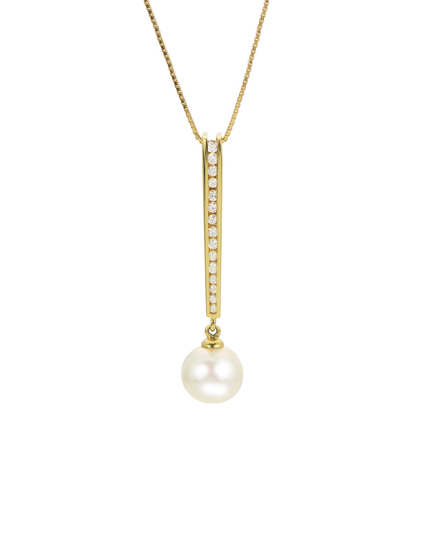 Pearls Imperial 14k 0.19 Ct. Tw. Diamond & 8-8.5mm Akoya Pearl Necklace