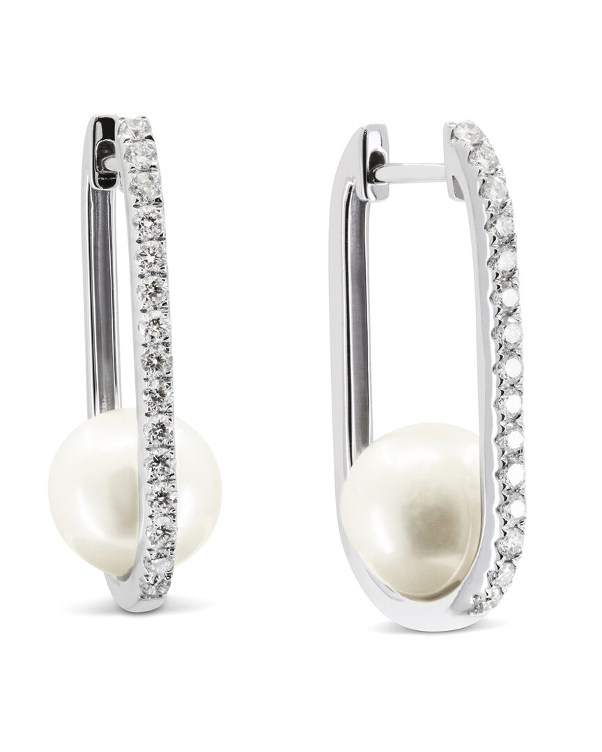 Pearls 14k 0.36 Ct. Tw. Diamond Hoops