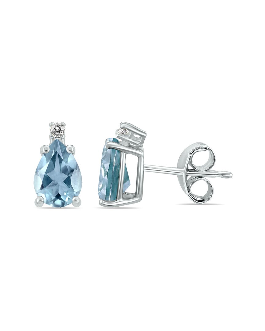 Gemstones 14k 0.97 Ct. Tw. Diamond & Aquamarine Earrings