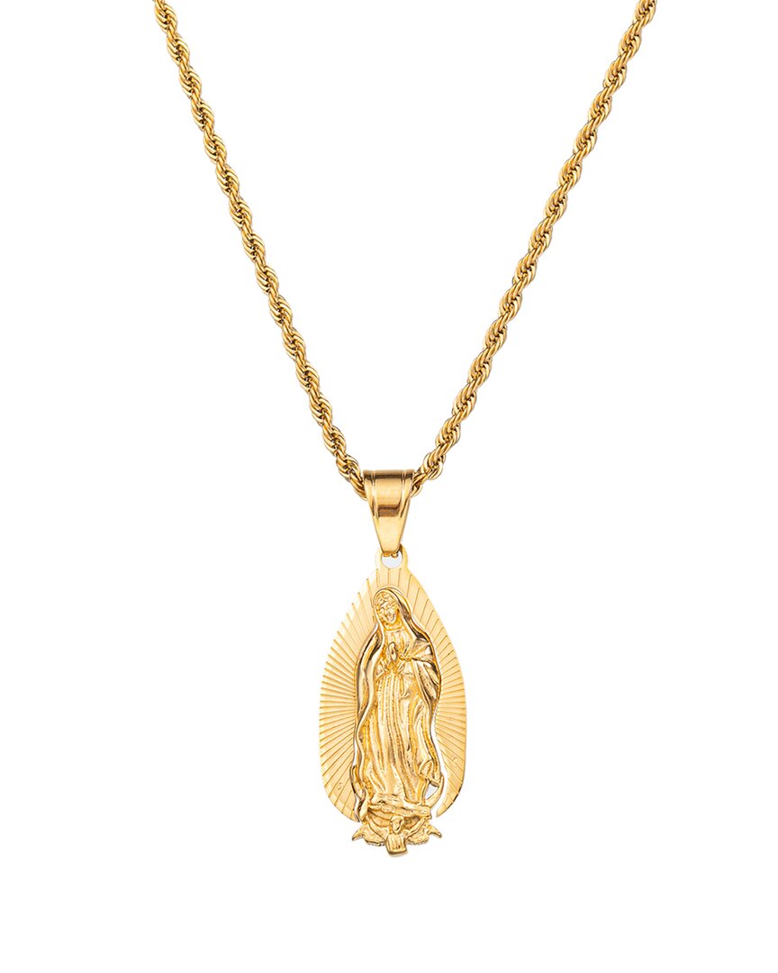 Eye Candy La The Bold Collection Titanium Virgin Mary Pendant Necklace