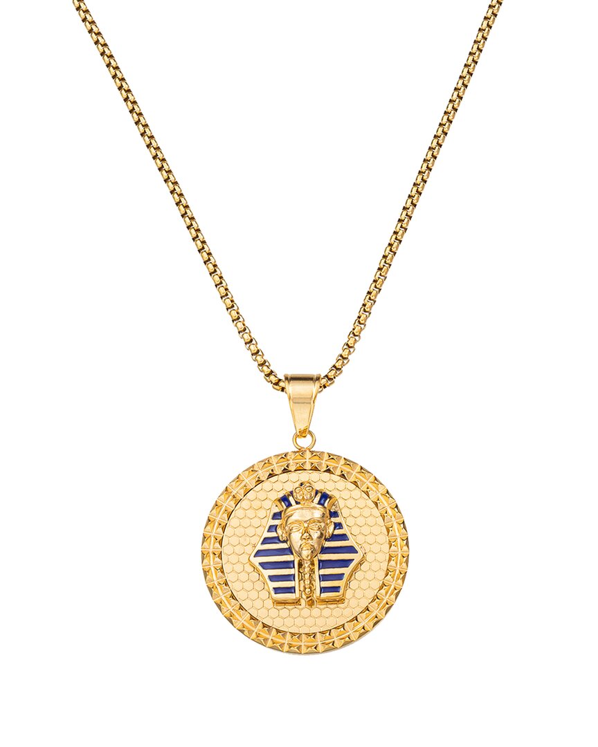 Eye Candy La The Bold Collection Titanium Cz Egyptian King Pendant Necklace
