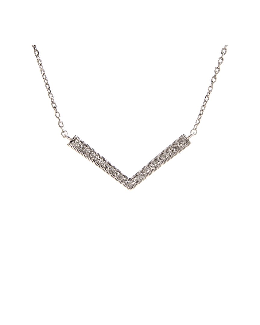 Diamond Select Cuts Silver Diamond V-shape Necklace