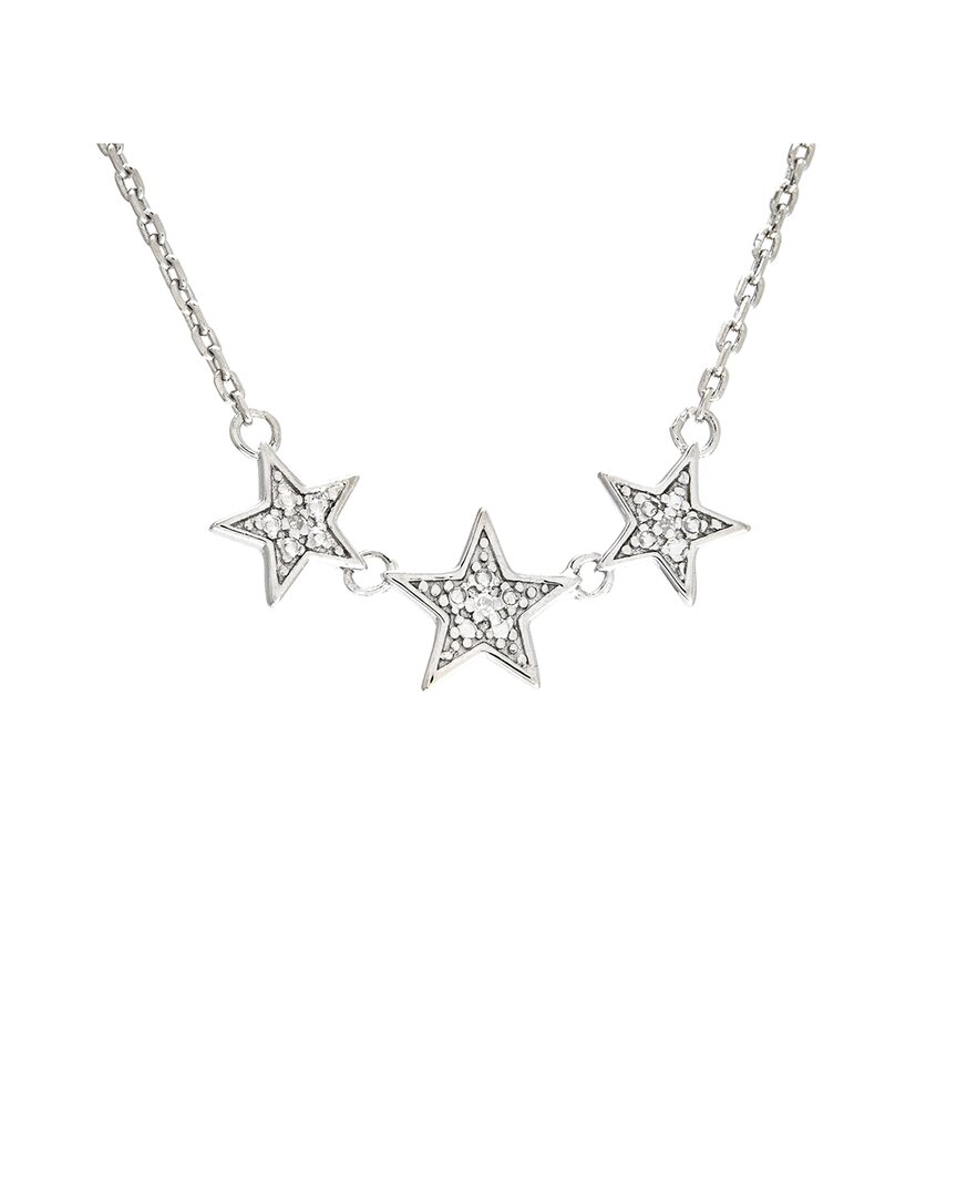Shop Diamond Select Cuts Silver 0.03 Ct. Tw. Diamond Star Necklace