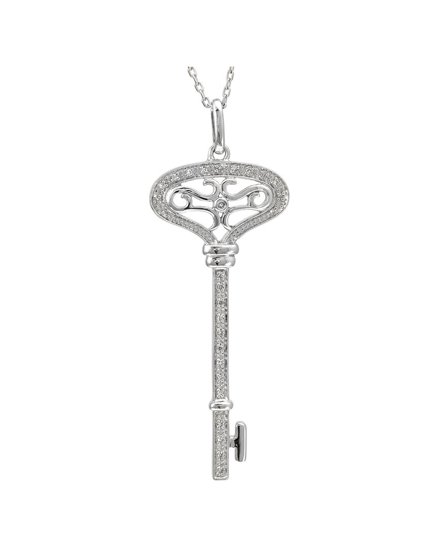 Diamond Select Cuts Silver Diamond Key Necklace