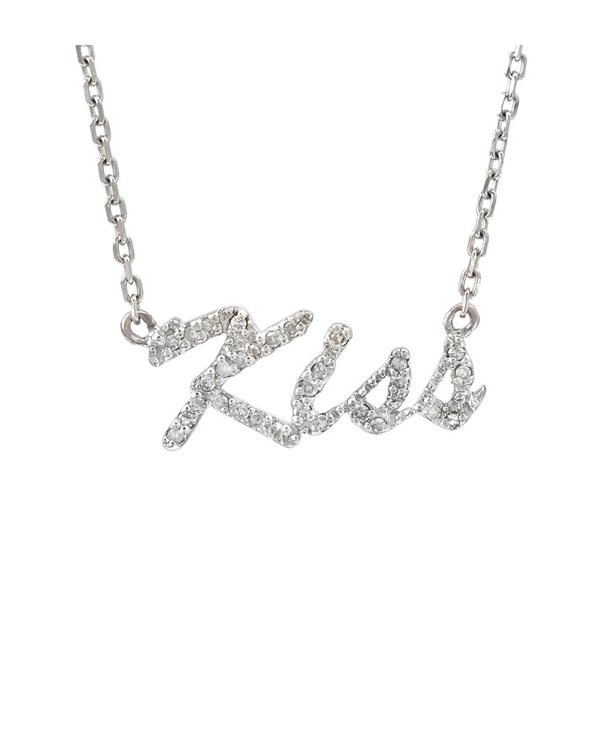 Diamond Select Cuts Silver 0.12 Ct. Tw. Diamond Kiss Necklace